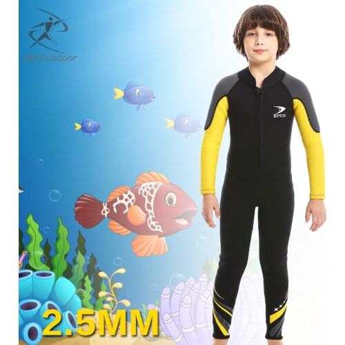2.5mm Neoprene Boys Wetsuit One-piece Set Diving Suit For Kids Surfing Snorkeling Thick Thermal Sun-proof Wet Suit