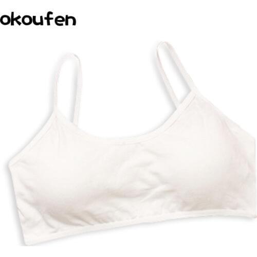 2018 new baby girl bra best quality straps cotton puberty Students vest No steel bra sponge Child vest tops