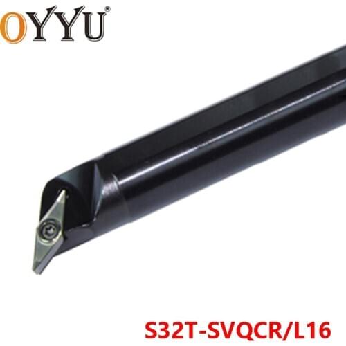 OYYU S32T-SVQCR16 S32T-SVQCL16 Boring Bar Turning Tool Shank use Carbide Inserts VCMT16 Internal Lathe Tools Cutting Holder