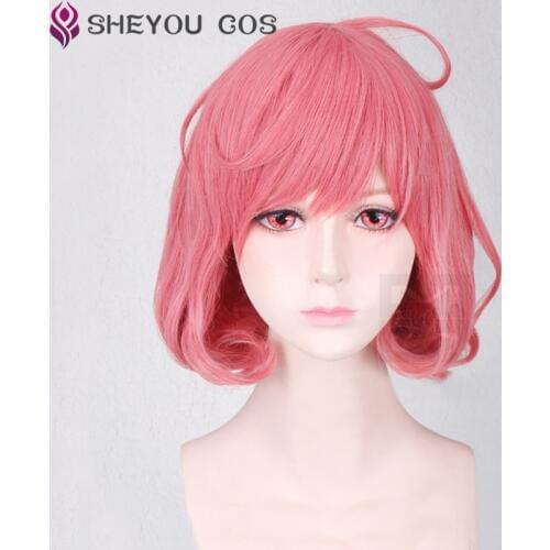 Anime Noragami Ebisu Kofuku Wigs Cosplay Costume Women Girl Short Pink Curly Hair Heat Resistant Cosplay Costumes Wig + Wig Cap