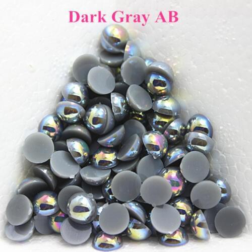 Dark Gray AB Colors 1.5mm-12mm Half Round ABS Imitation Pearls Beads DIY Jewelry Making Accessories
