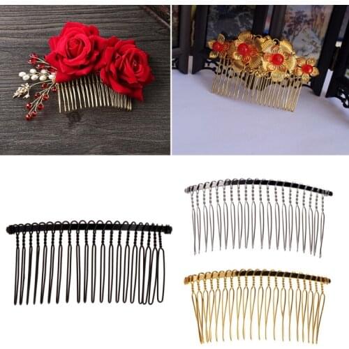 DIY Blank Metal Hair Clips Wedding Veil Side Comb 20 Teeth Bridal Hair Accessories