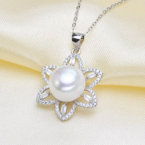 Luxury Sunflower Pearl Pendant Findings S925 Sterling Silver Pendant Holder Handmade Craft Jewelry Accessory 3Pcs/Lot