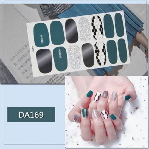 Recuerdame 14 Tips DIY Nail Art Sticker Decorations Nail Polish Stickers Self-adhesive Tips 3D Shinning Glitter for Women Nails