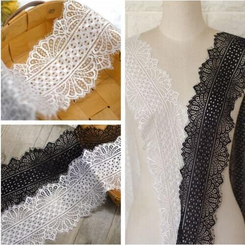 Wide 12CM Exquisite Eyelash Lace Fabric DIY Clothing Home Stitching Decoration Accessories Embroidery Lace Trim