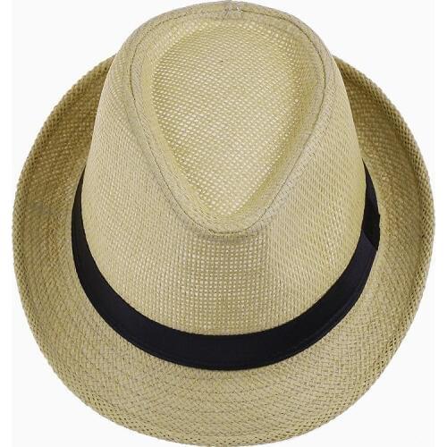 LNPBD Hot Unisex Women Men Fashion Summer Casual Trendy Beach Sun Straw Panama Jazz Hat Cowboy Fedora hat Gangster Cap