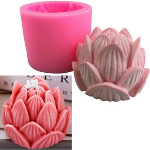 1Pcs 3D Lotus Silicone Cake Fudge Mold Cake Decoration Clay Tool DIY Soap Candle Making Mold Eco-friendly Reusable Kitchen Tools