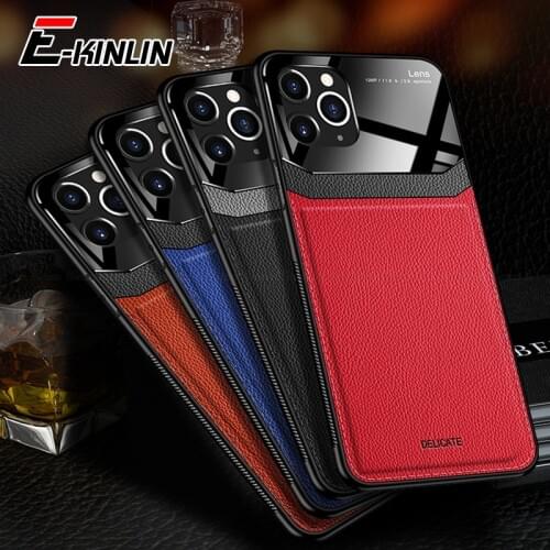 Silicone Shockproof Case For OnePlus 8 7 Pro Nord N10 N100 5G 8T 7T 6T Litchi Leather Mirror Glass Phone Back Cover