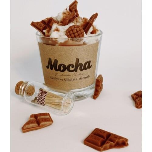 Handmade Vanilla and Chocolate Flavors Candle 400gr Excellent Scent Made in Turkey