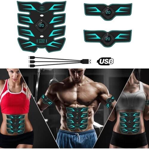 USB Charging Muscle Trainer Stimulator EMS Muscles Electrostimulator Toner Wireless Vibration Body Slimming Fitness Equipment
