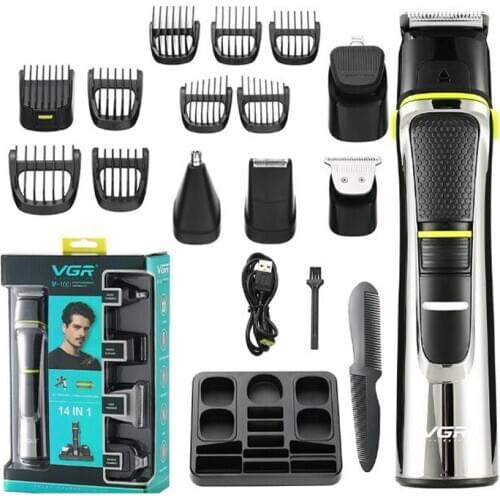 VGR hair trimmer USB rechargeable hair clipper haircut machine 10W 5in1 electric shaver beard trimmer nose trimmer hair carving