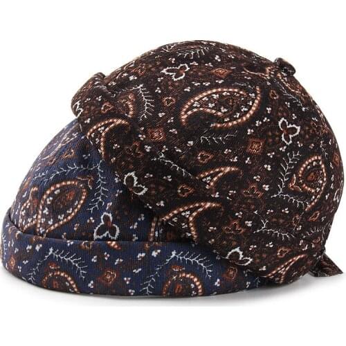 Vintage Brimless Hat 2021 Autumn Beanie Hats Docker Cap Cotton Adjustable Literary Landlord Sailor Cap Women Hip Hop Hats