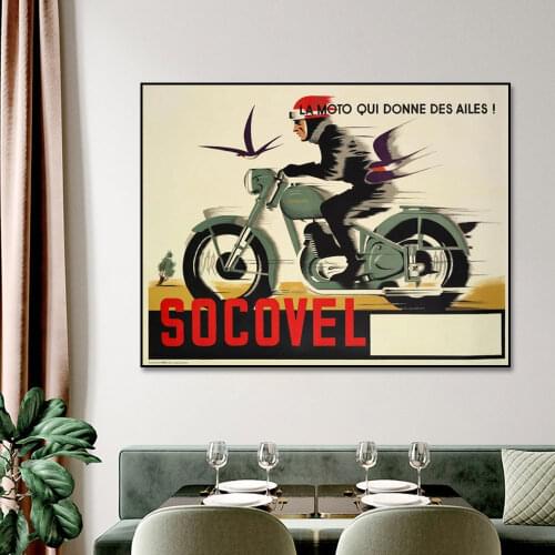 Vintage Car Poster Sovocal Moto Racing Poster Painting Canvas Print Nordic Home Decor Wall Art Picture For Living Room Frameless