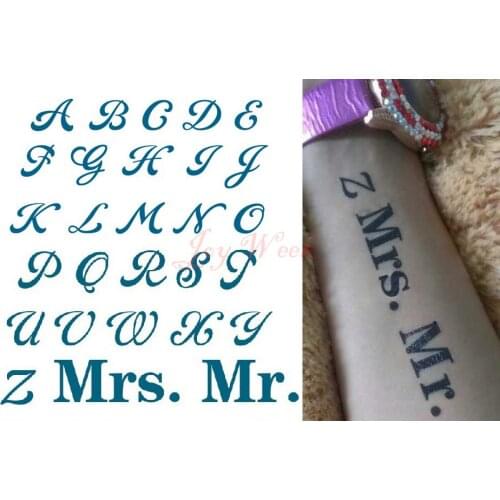Waterproof Temporary Tattoo Sticker English word letters alphabet Mr. tatto stickers flash tatoo fake tattoos for girl men 4