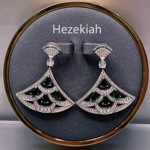 Hezekiah Fan LADIES EARRINGS French quality Bridal Earrings Luxury high-end banquet Party Earrings Classic