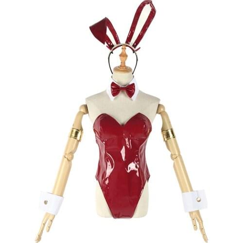 Anime DARLING in the FRANXX Cosplay Zero Two 02 Bunny Girl Costume Sexy Women Jumpsuit Red PU Leather Dress Suit
