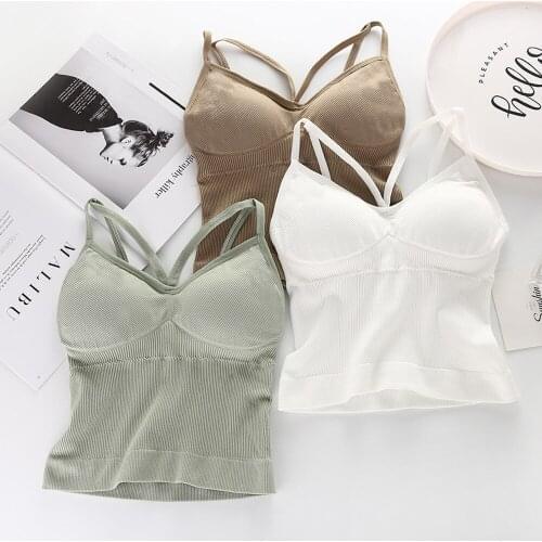 Women Sports Bra Tops Solid Padded Fitness Yoga Running Cropped Top Women SportsWear Gym Solid Tank Tops Athletic Push Up Bras