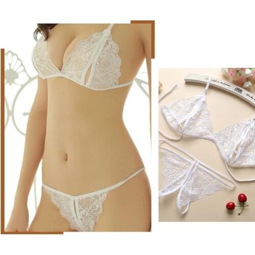 Womens Underwear Ladies Sexy Lingerie Lace Hollow Out Underwear Sleepwear G-string Lingerie Erotic Sets 2 Piece Woman Set