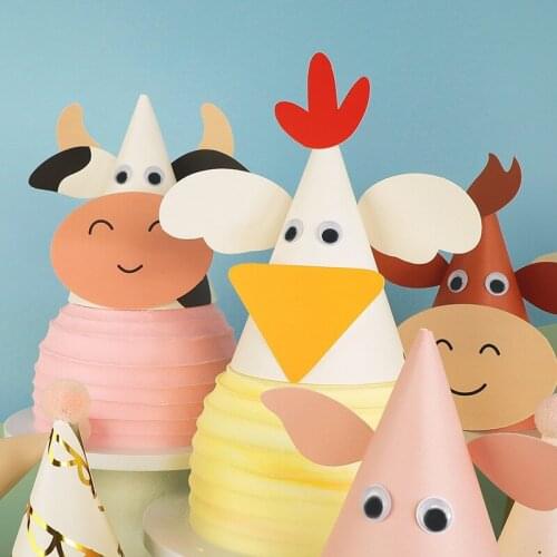 Zodiac Cartoon Small Animal Birthday Hat Birthday Party Kids Hat Baby Decoration Boy Girl Gifts Supplies