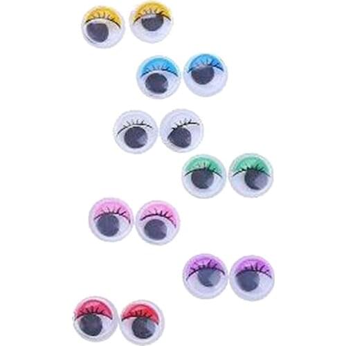 1 Set OF 8mm Wiggly Wobbly Googly Eyelash Doll Animal Toy Eyes DIY Scrapbooking