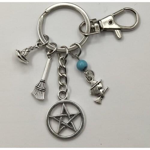 1 pcs Witch Purse Charm Keychain, Witch Hat Charm, Pentacle, Broom Keychain,Best Friend Keychain