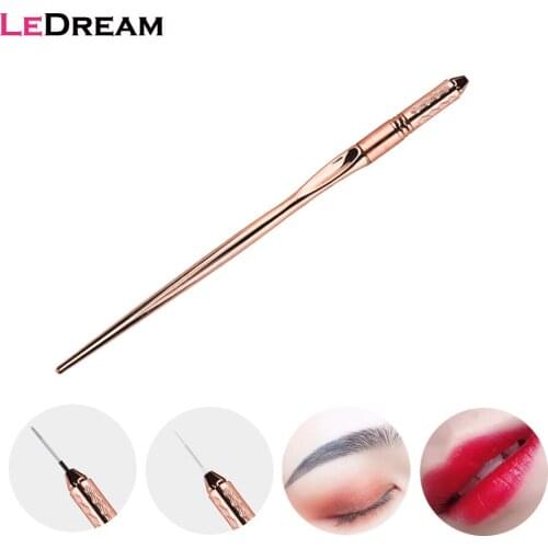 1PC Manual Microblading Microneedling Fog Pen Glass Gold Tattoo Tatu Accessory For 3D Semi Permanent Eyebrow Lip Line Makep Pen