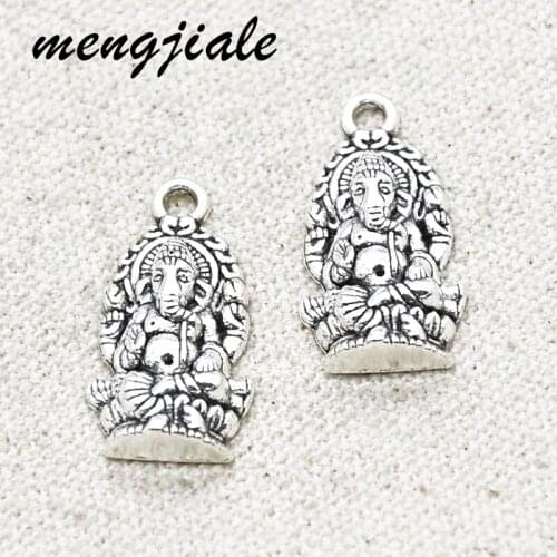 10pcs Wholesale Metal Alloy Ganesha Buddha Elephant Pendants For Handmade Decoration Vintage DIY Jewelry Making Findings