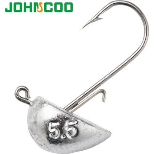 JOHNCOO 10pcs Jig Head Jig Hooks 3g-7g Fishing Jigs Saltwater Freshwater Fishing Hooks for Trout Bass
