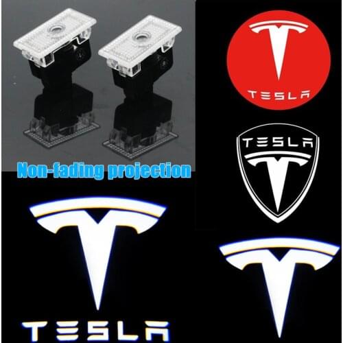2PcsWelcome Lamp Car Led Courtesy Car Door Signal Lamp Puddle Lights Projector Light Ghost Shadow Lights for Tesla Model S X