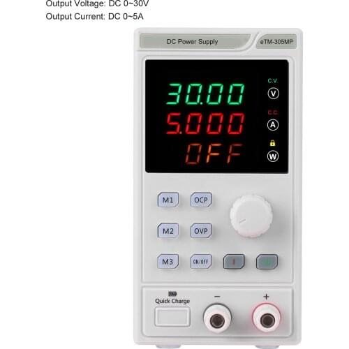 220V 0-30V 0-5A Programmable DC Power Supply Power Regulator 4-digit LED Display Voltage and Current Mini Regulated Power Supply