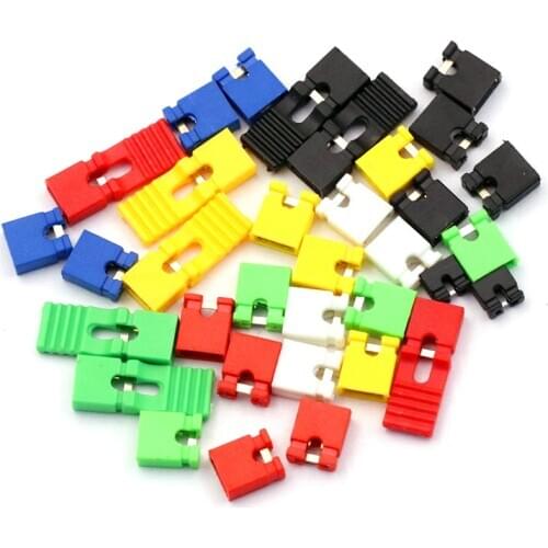 50pcs Jumper Cap 2.54mm Pitch Pin Header Connector Short / Long Type Jumper Plug Cover DIY Repair Parts