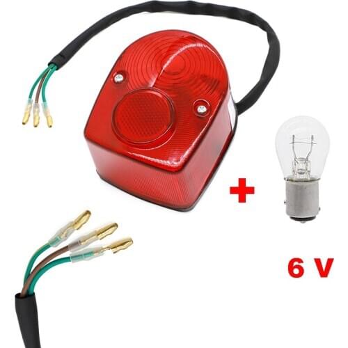 6V Taillight Tail Light Stop Brake Lamp W/ Bulb For Honda CT70 Z50 SL70 SL90 SL100 SL125 SL175 SL350 SL 70 90 100 125 175 350