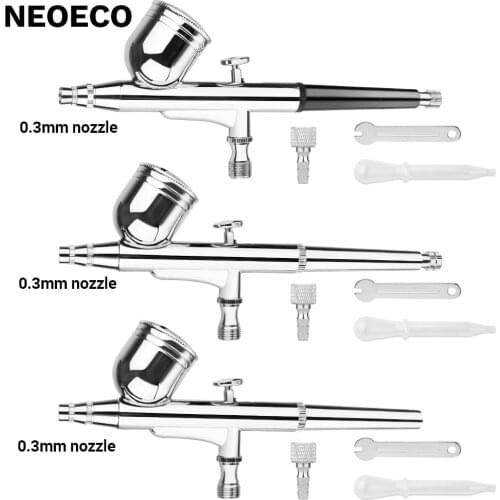 Gravity Feed Dual-Action Airbrush Spray Gun Kit Trigger Spray Gun for Makeup Set Art Craft Model Paint Spraying Hobby 0.3MM 7CC