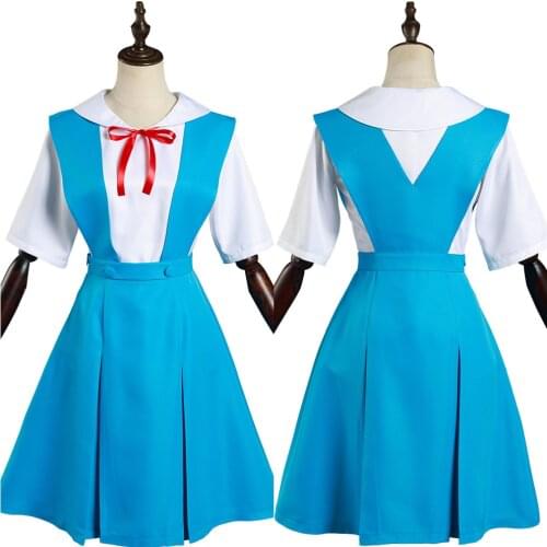 Anime EVA Asuka Langley Soryu/Ayanami Rei Cosplay Costume School Uniform Dress Outfits Halloween Carnival Suit