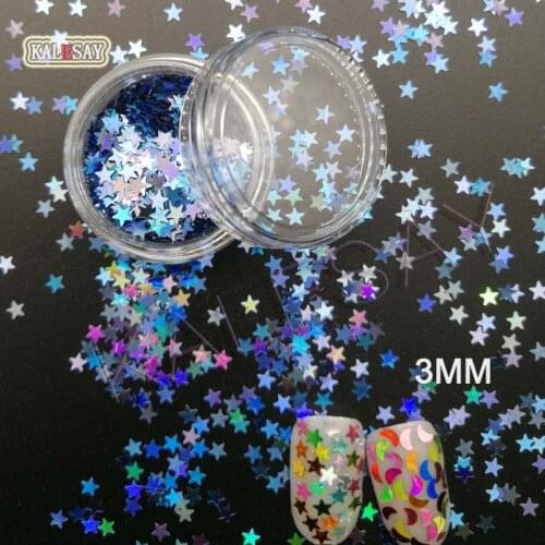 Nail Sequins Star 3mm Sequin Paillettes Sewing Craft DIY Moon Laser Colors Stars Nail Sequin Decorations Nail Supplies