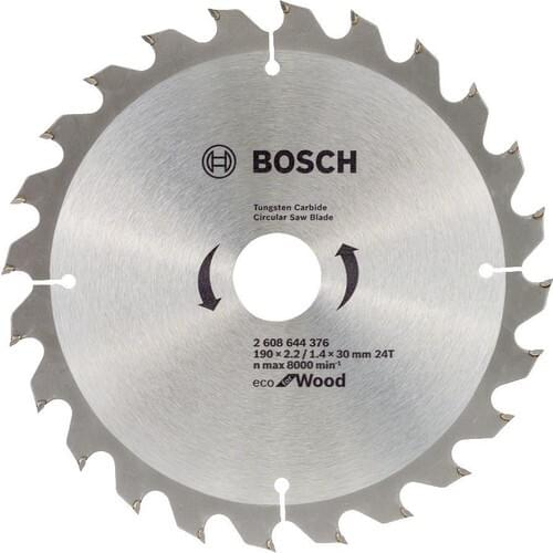 Bosch Optiline Eco 190x30mm 24 Teeth Saw Blade Woodworking Chipboard