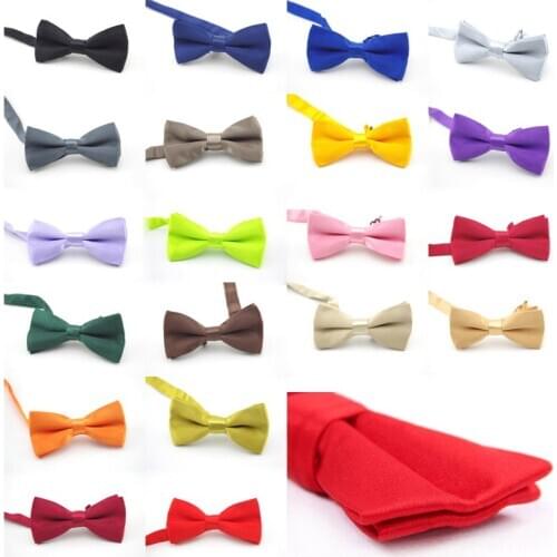 Children Fashion Formal Classic Solid Color Butterfly Wedding Dinner party School Bowtie Kid Tie Blue Red Black