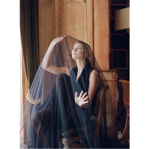 Long Black 3 m Cathedral Bridal Wedding Veils Tulle Veil for brides voile de Mariage Noir velo de novia Longue Halloween costume
