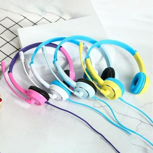 DT326 Colorful Adjustable Wired Headphones For MP3 IPad PC Laptops 3.5mm Boom Headsets Mic Stereo Bass For Kids Girls
