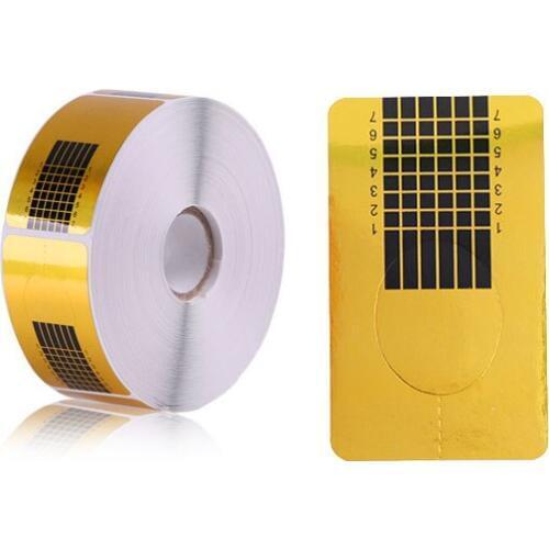 500pcs French Nail Form Tips Acrylic UV Gel Extension Curl Form Builder Gel Sticker Nail Art Guide Mold Manicure Stencil