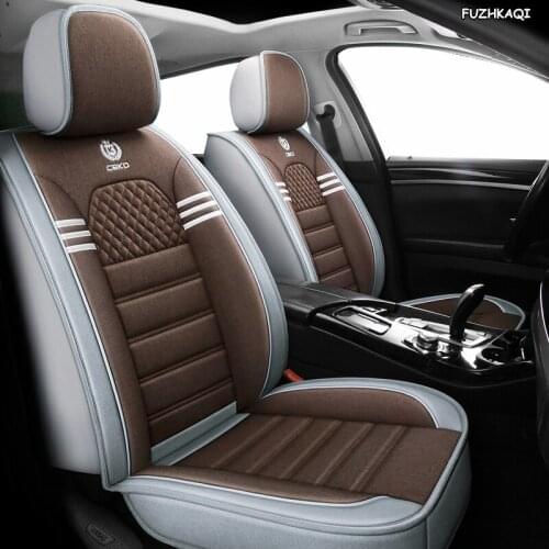 FUZHKAQI flax car seat covers For mitsubishi pajero sport lancer asx 2011 outlander l200 colt car protector seat cover cars