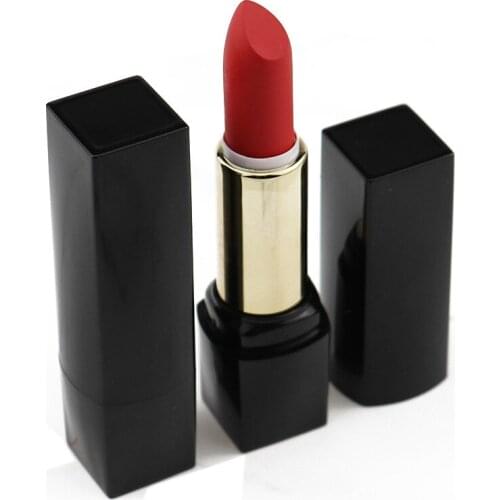 Glossy Matte Lipstick Black Square Tube Waterproof Nude Color Long Lasting Cosmetics Private Label Makeup
