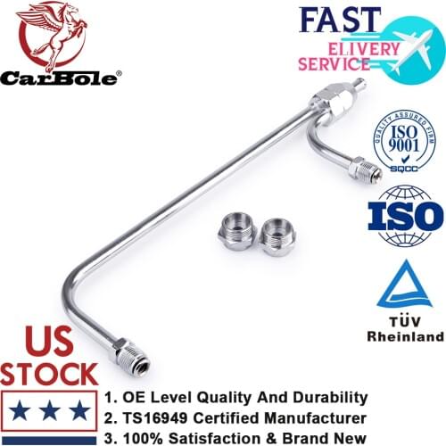 Carbole New Chrome Fuel Line For Holley 4150 Double Pumper Fits 3/8"Hose Dual Inlet Tube GSL1002