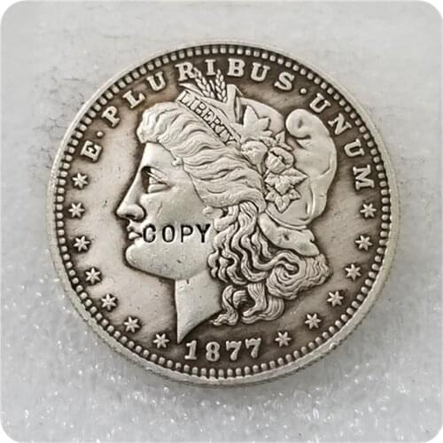COPY REPLICA 1877 50C Morgan Half Dollar, Judd-1504, Pollock-1658 COPY FREE SHIPPING