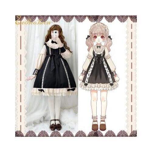 Lolita Anime Cosplay Costume For Women Tea dress Cocktail dress Adult Sweet suits College School Cute Girls Lolita Maid clothes