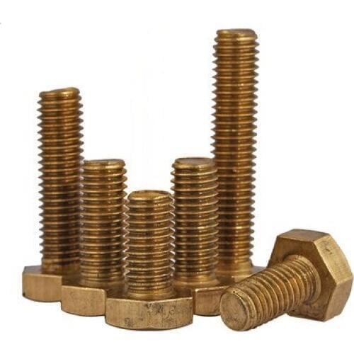 M4 M5 Brass Outer hexagon head bolts hexagon head DIN933 bolts and screws