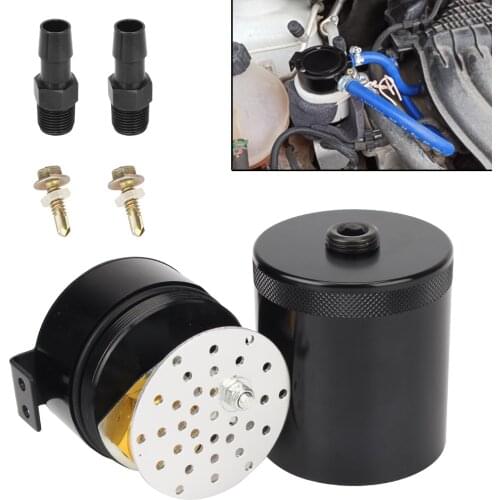 LEEPEE Baffled Oil Tank Reservoir Tank Fuel Tank Compact Baffled 2-Port Universal Car Parts Aluminum Oil Catch Can