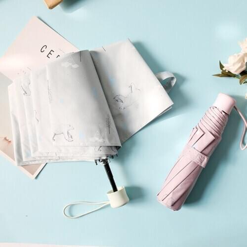 Fashion Folding Umbrella Rain Women Mini Pocket Waterproof Parasol Girls Anti-UV Portable Travel Umbrella