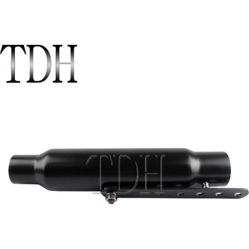 Motorcycle Exhaust Muffler Black Retro Silencer Pipe 1-1/2" 1-3/4" For Harley Cafe Racer Bobber Antique Silencer Short Type