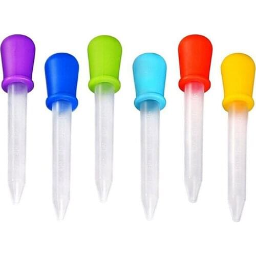 5/10 PCS Silicone Plastic Feeding Medicine Liquid Ear Eye Graduated Pipette Dropper 5ml School Lab Supplies Dropper for children